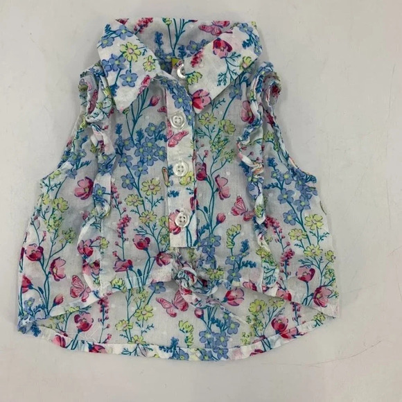 Penelope Mack Baby's Floral Cotton Button Up Collared Sleeveless Top Size 3-6M - Picture 1 of 7